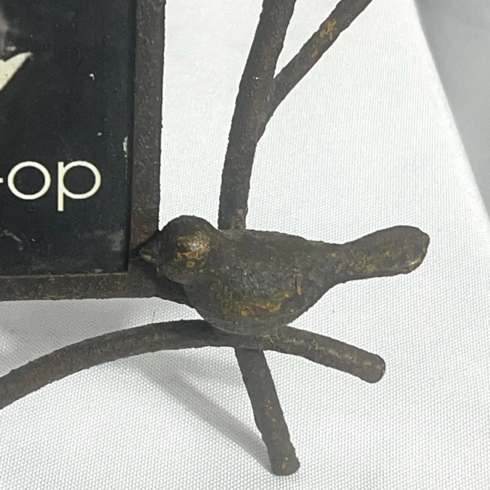Creative Co-Op Black Bird Branch Photo Frame Set Metal Rustic New Rare Unique